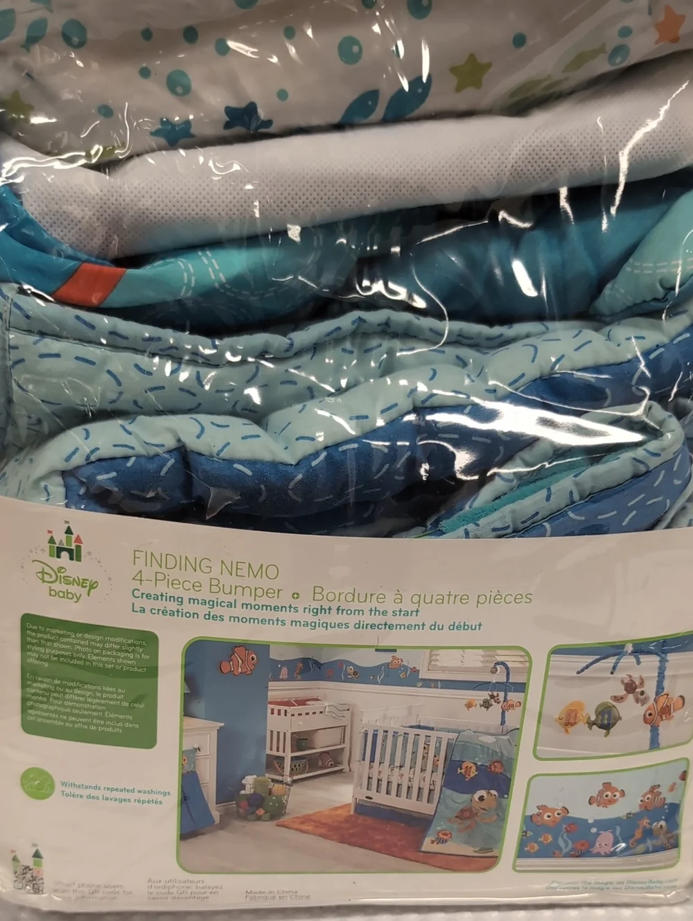 Disney Baby Finding Nemo Crib Bumper Set - Blue and White